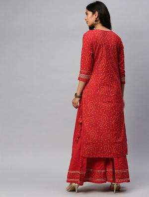 bandhani kurta sharara set - 17611252 - Standard Image - 3