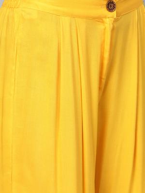 yellow rayon kurta sharara set - 17611264 - Standard Image - 5