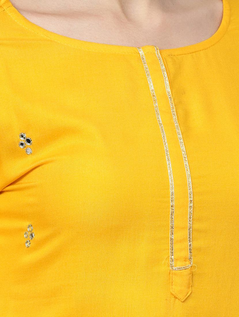 yellow rayon kurta sharara set - 17611264 - Zoom Image - 4