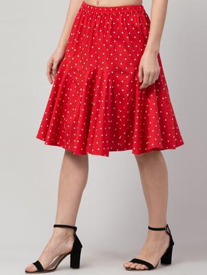 high rise polka dot flared skirt - 17611282 - Standard Image - 2