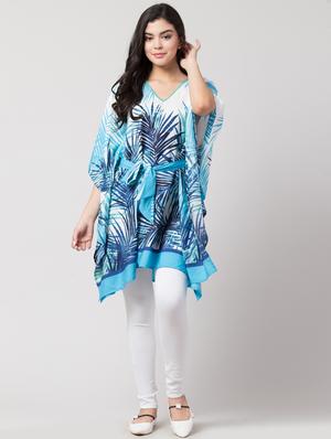tie front tropical kaftan - 17611283 - Standard Image - 2