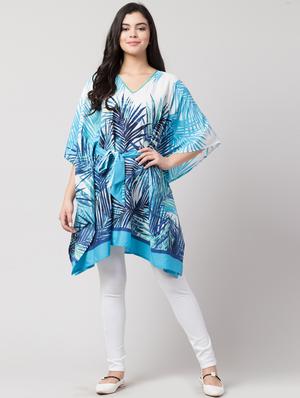 tie front tropical kaftan - 17611283 - Standard Image - 4