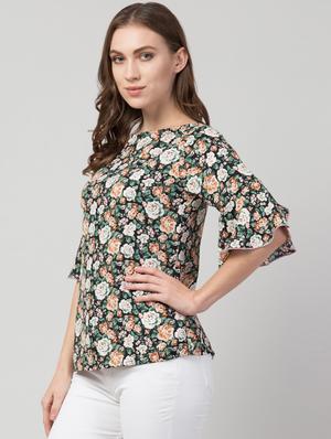 bell sleeved floral top - 17611291 - Standard Image - 2