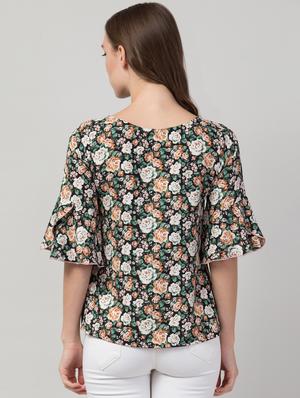 bell sleeved floral top - 17611291 - Standard Image - 3
