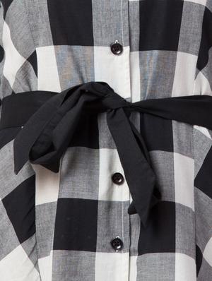tie front checkered a-line dress - 17611307 - Standard Image - 5