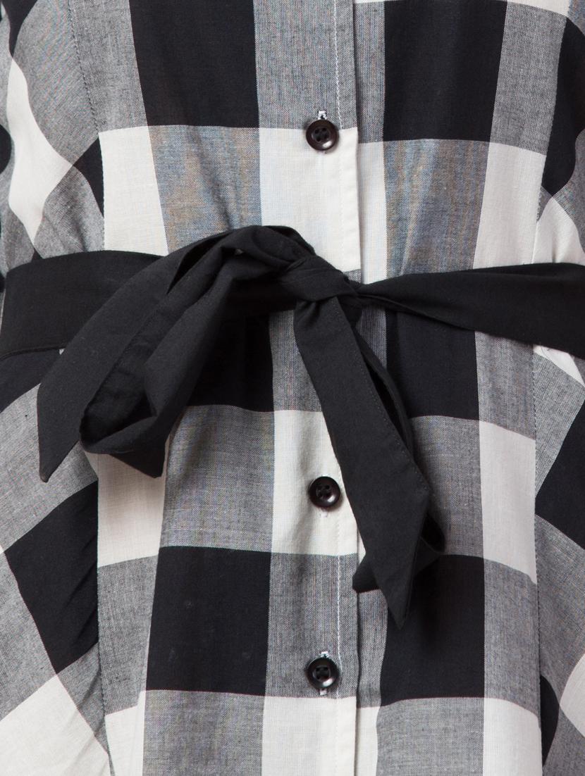 tie front checkered a-line dress - 17611307 - Zoom Image - 5