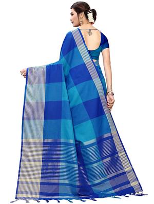 checkered chettinad saree with blouse - 17611415 - Standard Image - 2