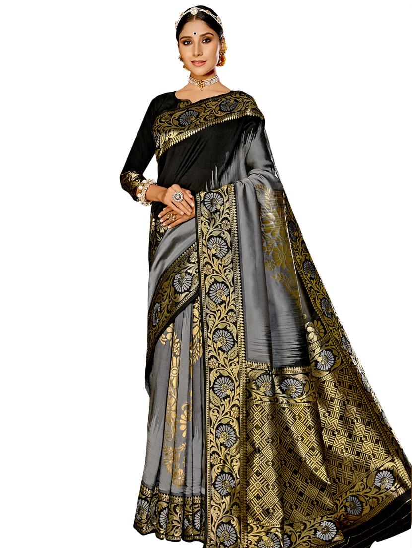jacquard woven saree with blouse - 17612324 - Zoom Image - 1
