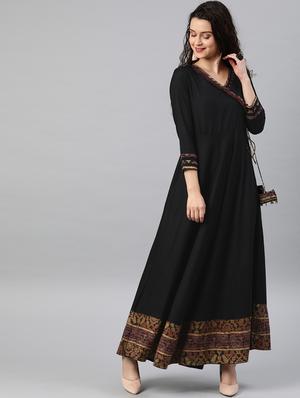 solid angrakha kurta - 17612621 - Standard Image - 2