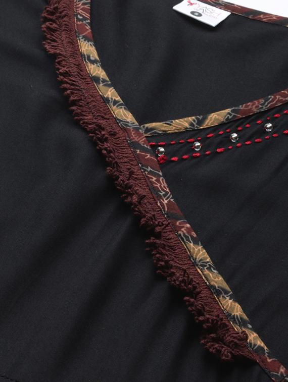 solid angrakha kurta - 17612621 - Zoom Image - 5