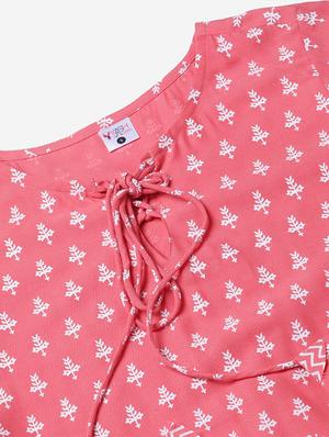peach rayon flared kurti - 17612623 - Standard Image - 5