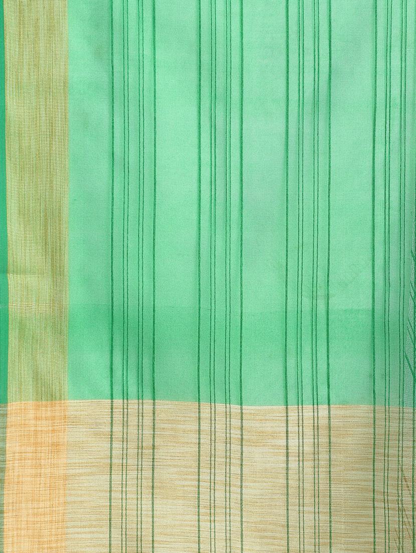 green chanderi banarasi dupatta - 17612733 - Zoom Image - 4