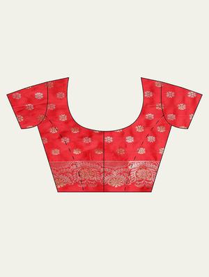 zari kanjivaram saree with blouse - 17613016 - Standard Image - 6