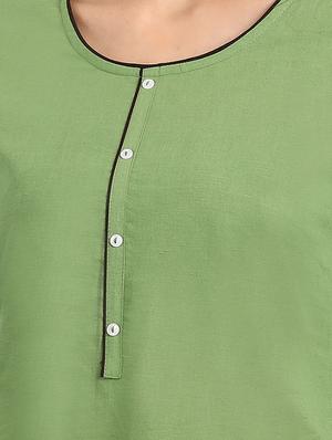 green printed straight kurti - 17613178 - Standard Image - 5
