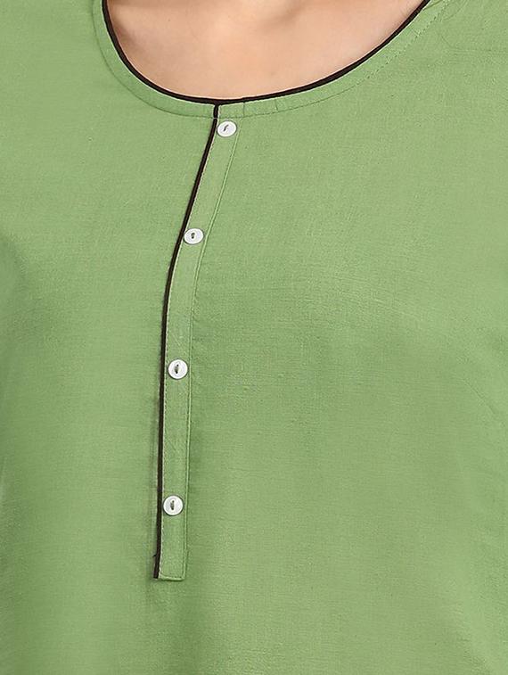 green printed straight kurti - 17613178 - Zoom Image - 5