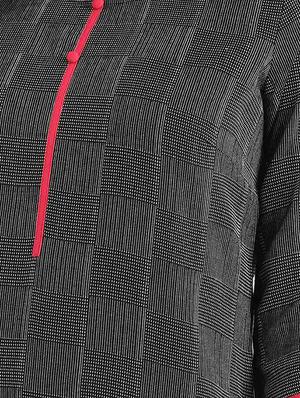 black cotton printed straight kurta - 17613218 - Standard Image - 4