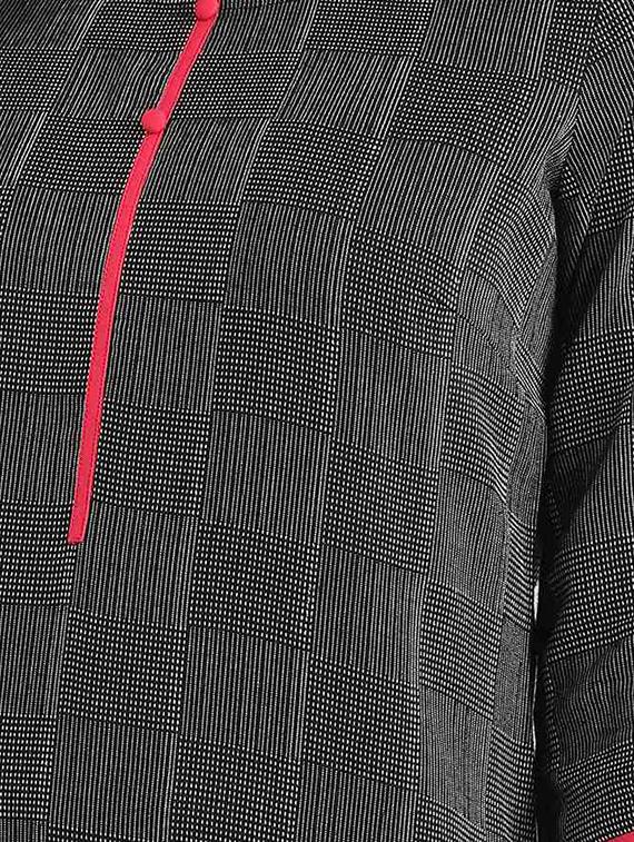 black cotton printed straight kurta - 17613218 - Zoom Image - 4
