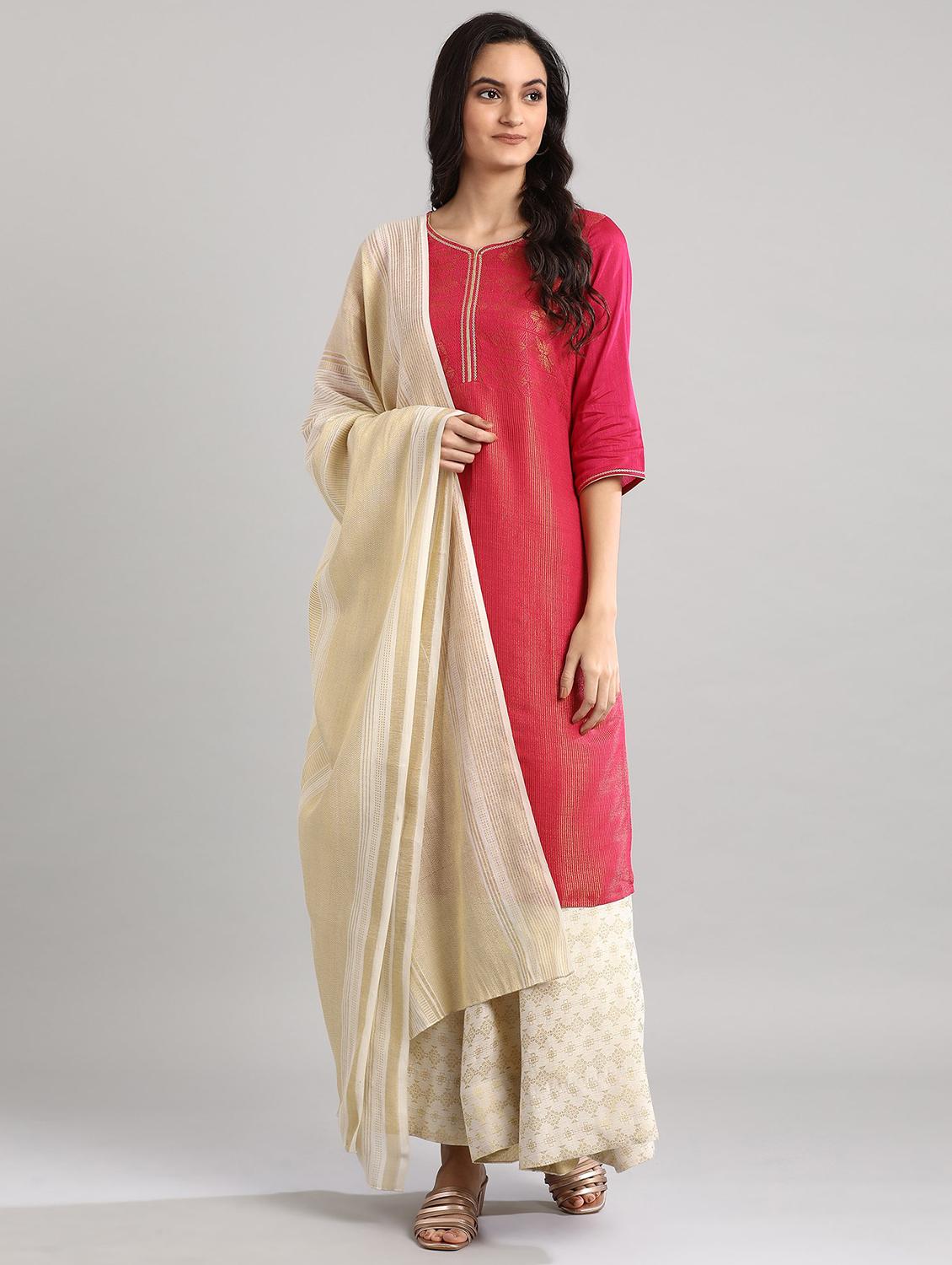 pink rayon straight kurta - 17613235 - Zoom Image - 1