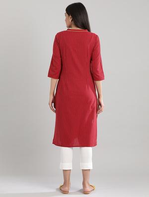 striped straight kurta - 17613246 - Standard Image - 3