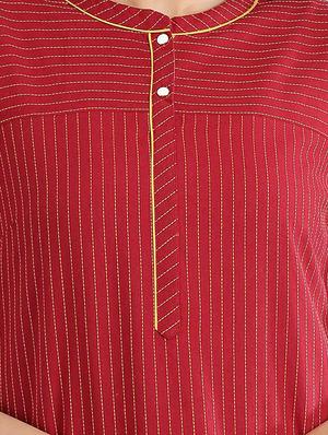 striped straight kurta - 17613246 - Standard Image - 4