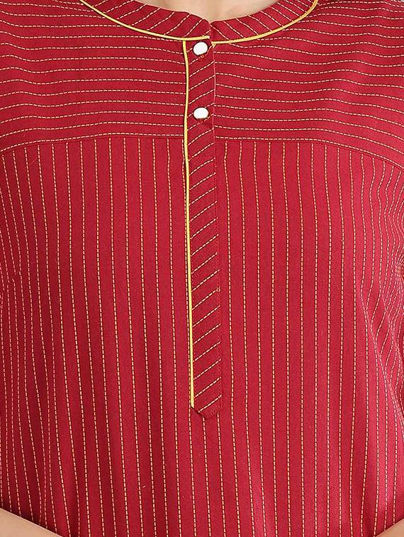 striped straight kurta - 17613246 - Zoom Image - 4