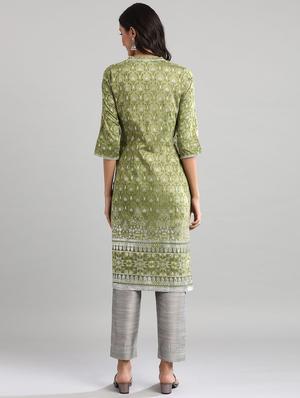 printed straight kurta - 17613249 - Standard Image - 3