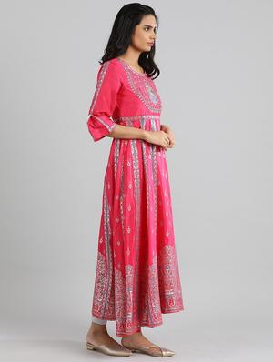 pink printed a-line kurta - 17613266 - Standard Image - 2