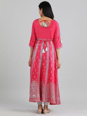 pink printed a-line kurta - 17613266 - Standard Image - 3