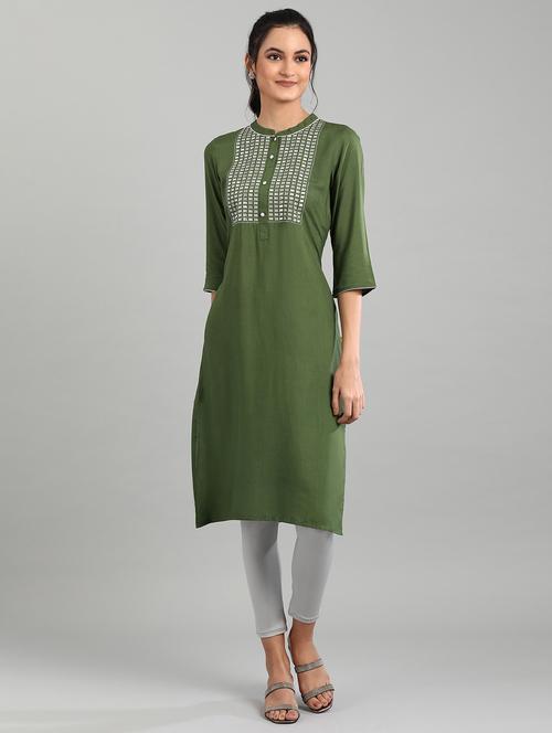 printed straight kurta - 17613271 - Standard Image - 1