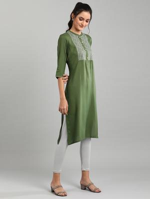 printed straight kurta - 17613271 - Standard Image - 2