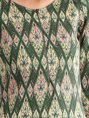 green printed straight kurta - 17613296 - Standard Image - 4