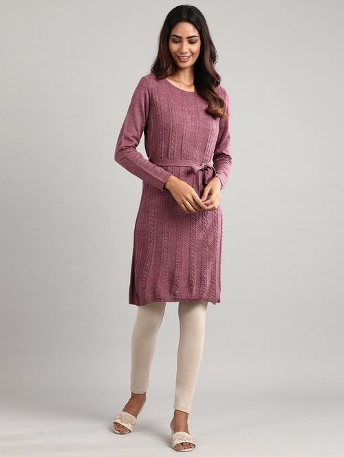 purple synthetic straight kurta - 17613304 - Standard Image - 1
