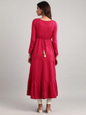 self design tiered kurta - 17613305 - Standard Image - 3