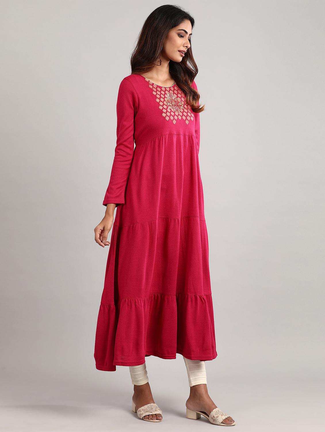 self design tiered kurta - 17613305 - Zoom Image - 2
