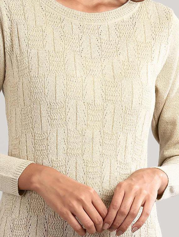 beige synthetic straight kurta - 17613306 - Zoom Image - 5