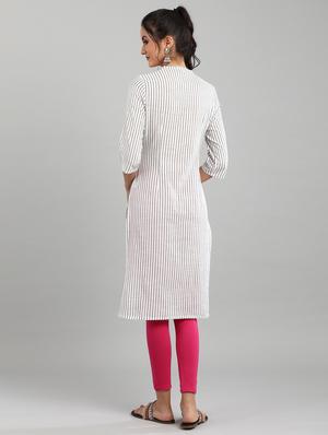 striped straight kurta - 17613312 - Standard Image - 3