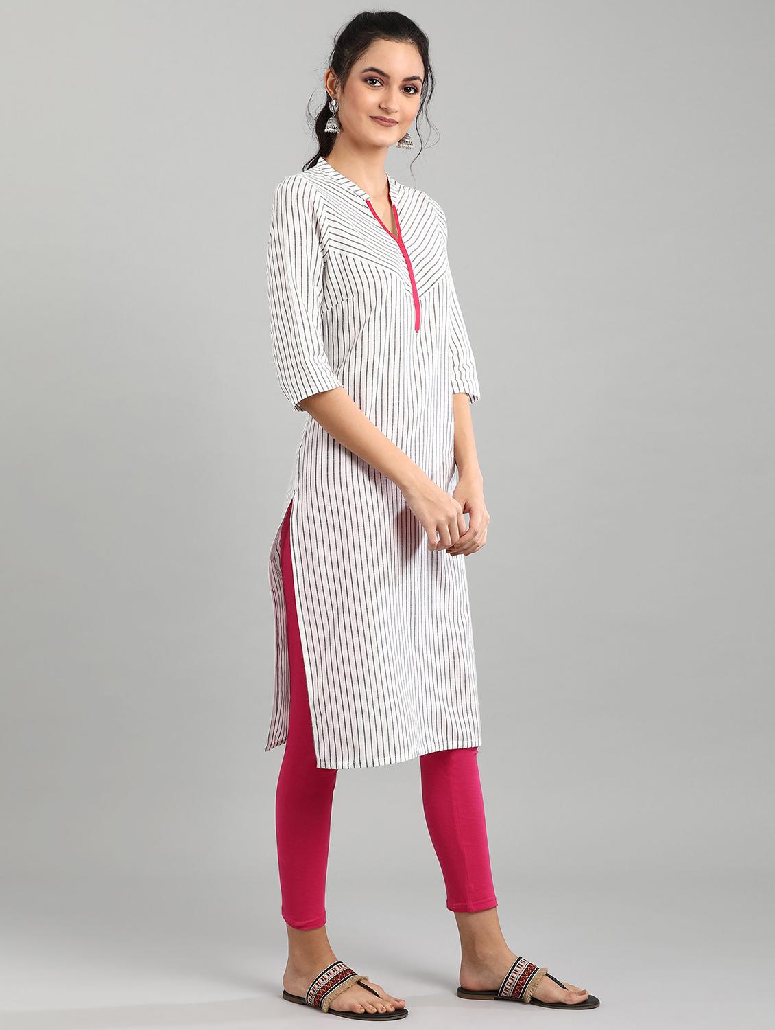 striped straight kurta - 17613312 - Zoom Image - 2