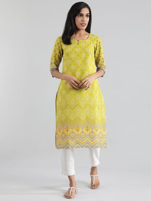 printed straight kurta - 17613318 - Standard Image - 1