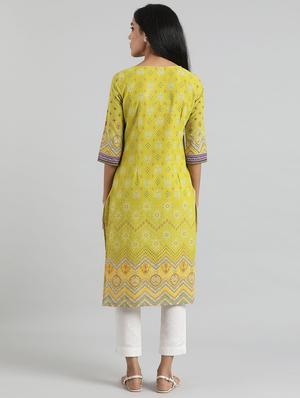 printed straight kurta - 17613318 - Standard Image - 3
