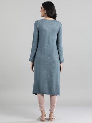 green synthetic straight kurta - 17613326 - Standard Image - 3