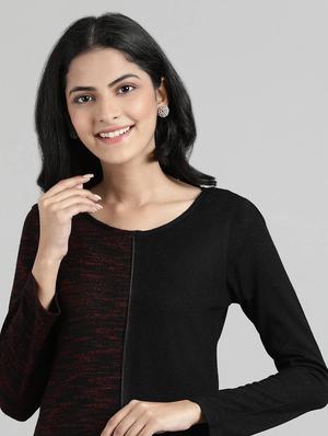 black synthetic straight kurta - 17613345 - Standard Image - 4