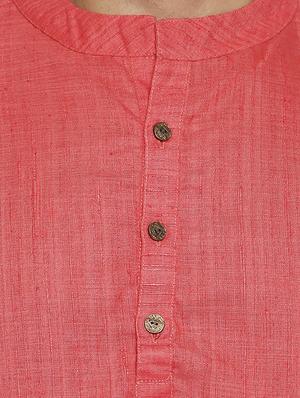 coral solid linen long kurtas kurta - 17613548 - Standard Image - 5
