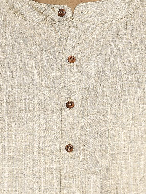 plus beige solid short kurta - 17613560 - Zoom Image - 5