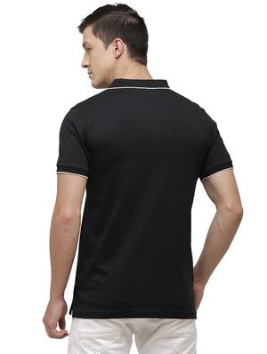 black printed polo t-shirt - 17613634 - Standard Image - 3