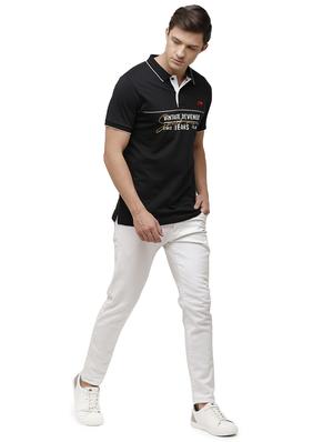 black printed polo t-shirt - 17613634 - Standard Image - 4