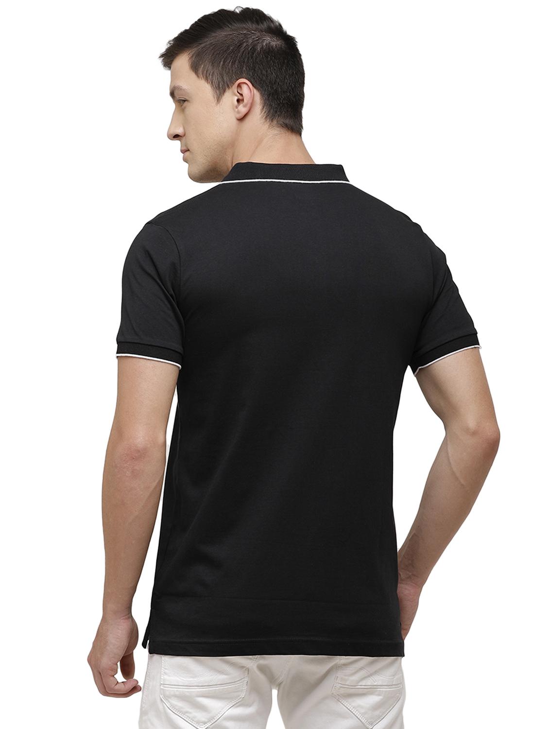 black printed polo t-shirt - 17613634 - Zoom Image - 3