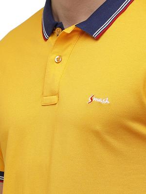 yellow solid polo t-shirt - 17613636 - Standard Image - 5