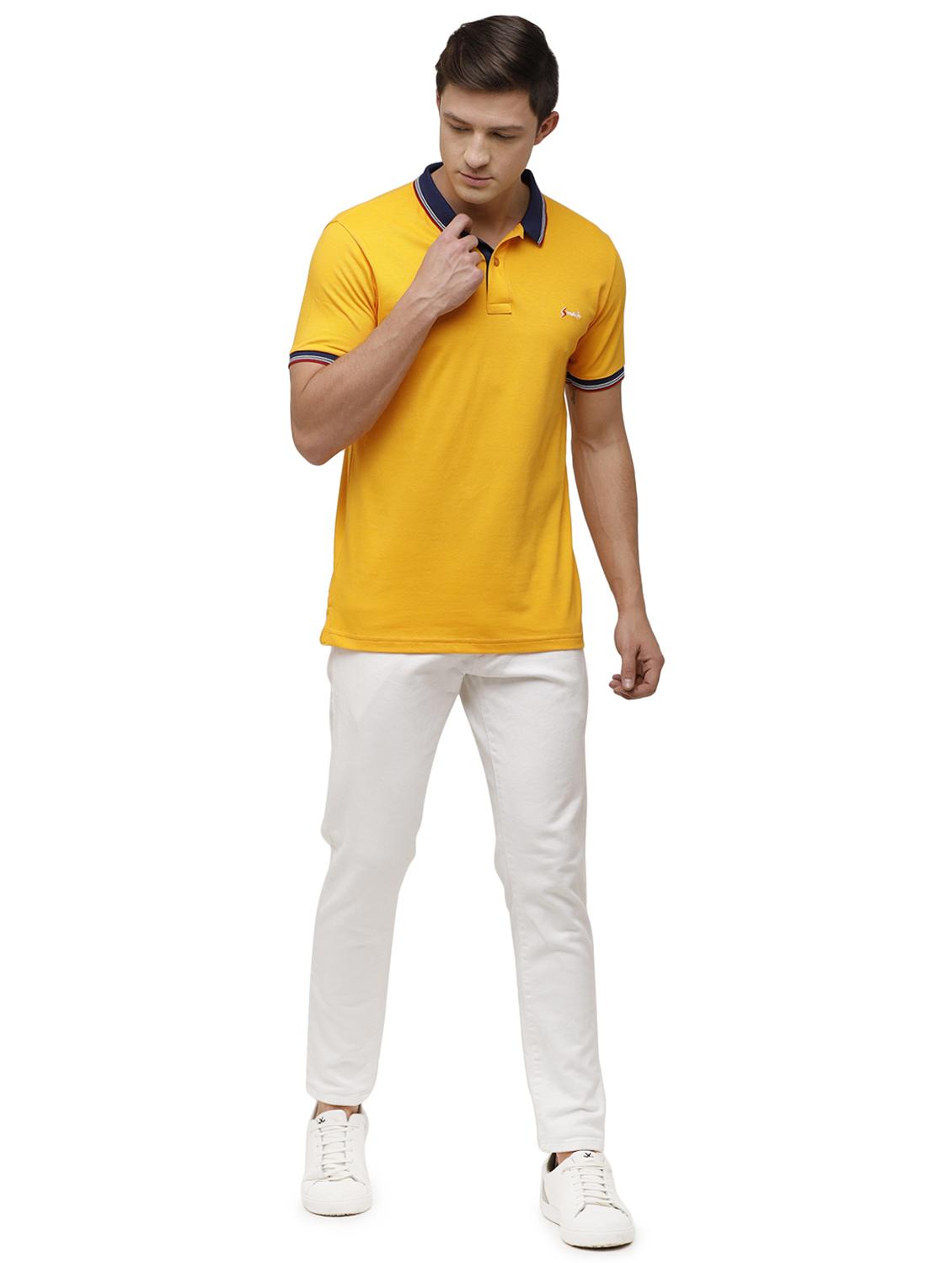 yellow solid polo t-shirt - 17613636 - Zoom Image - 4