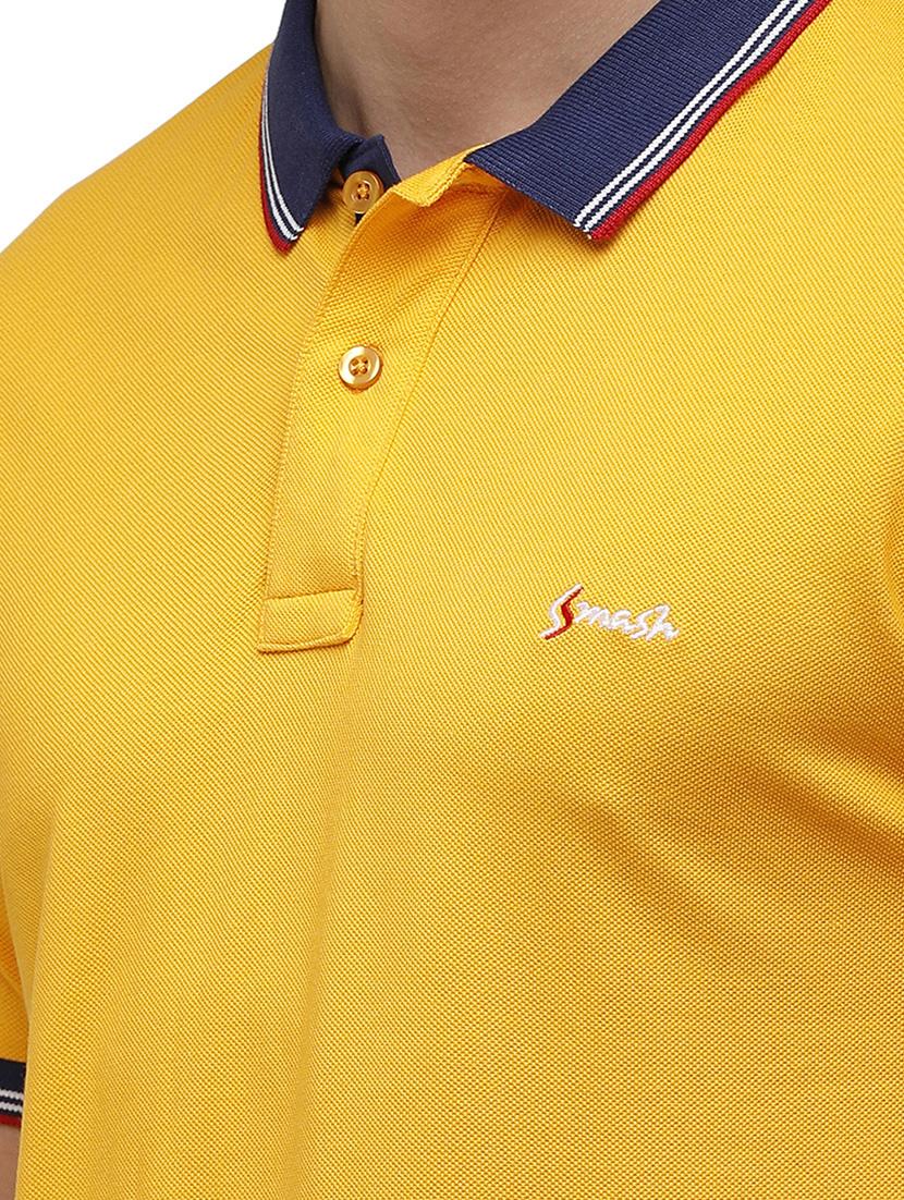 yellow solid polo t-shirt - 17613636 - Zoom Image - 5