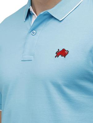 blue solid polo t-shirt - 17613637 - Standard Image - 5